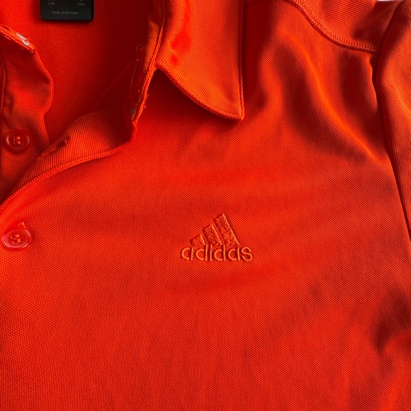 Adidas Outdoor Orange Polo Men’s Large | Moisture Wicking Golf Activewear H13 - Picture 8 of 8